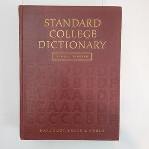 Funk & Wagnalls Standard College Dictionary 1968 Hardcover School Binding Maroon